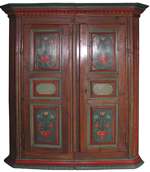 armoire du XVIIIe siècle en polychromie alsacienne par Jean-Claude Pioget