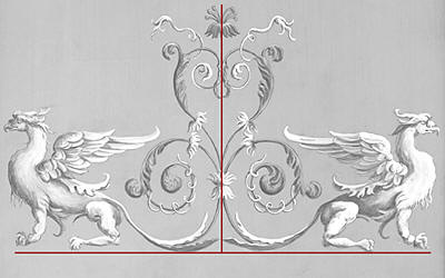 axe de symétrie du décor en arabesque