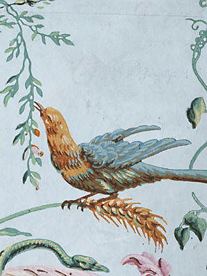 papier peint détail paravent du XVIIIe siècle